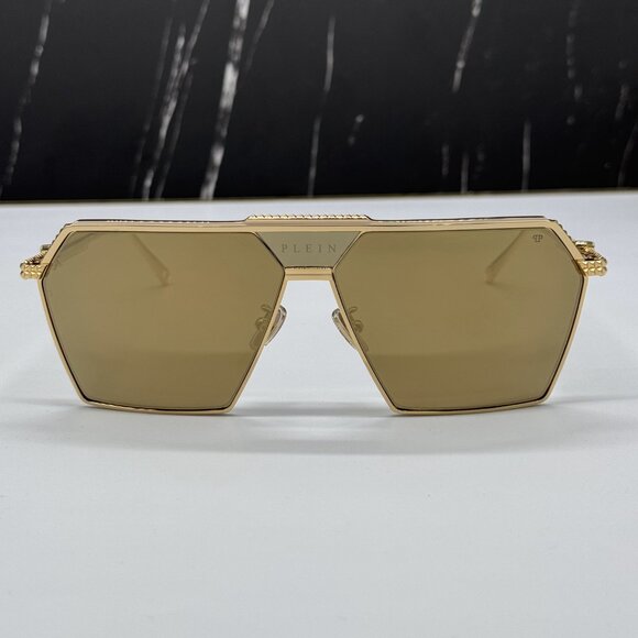 NEW SPP076V 400G PHILIPP PLEIN STUD GOLD MEN PHILIPP PLEIN SUNGLASSES - Picture 4 of 11